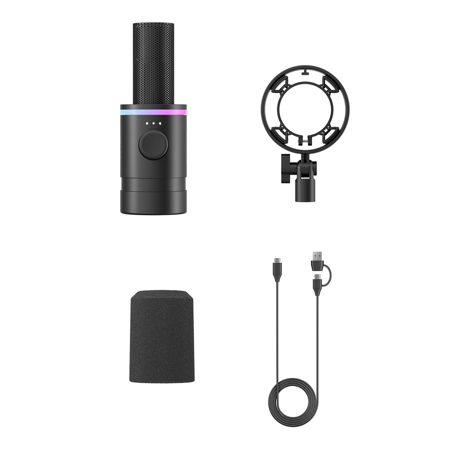 Computer Accessories – Dynamic wired USB XLR RGB gaming microphone - Carlat