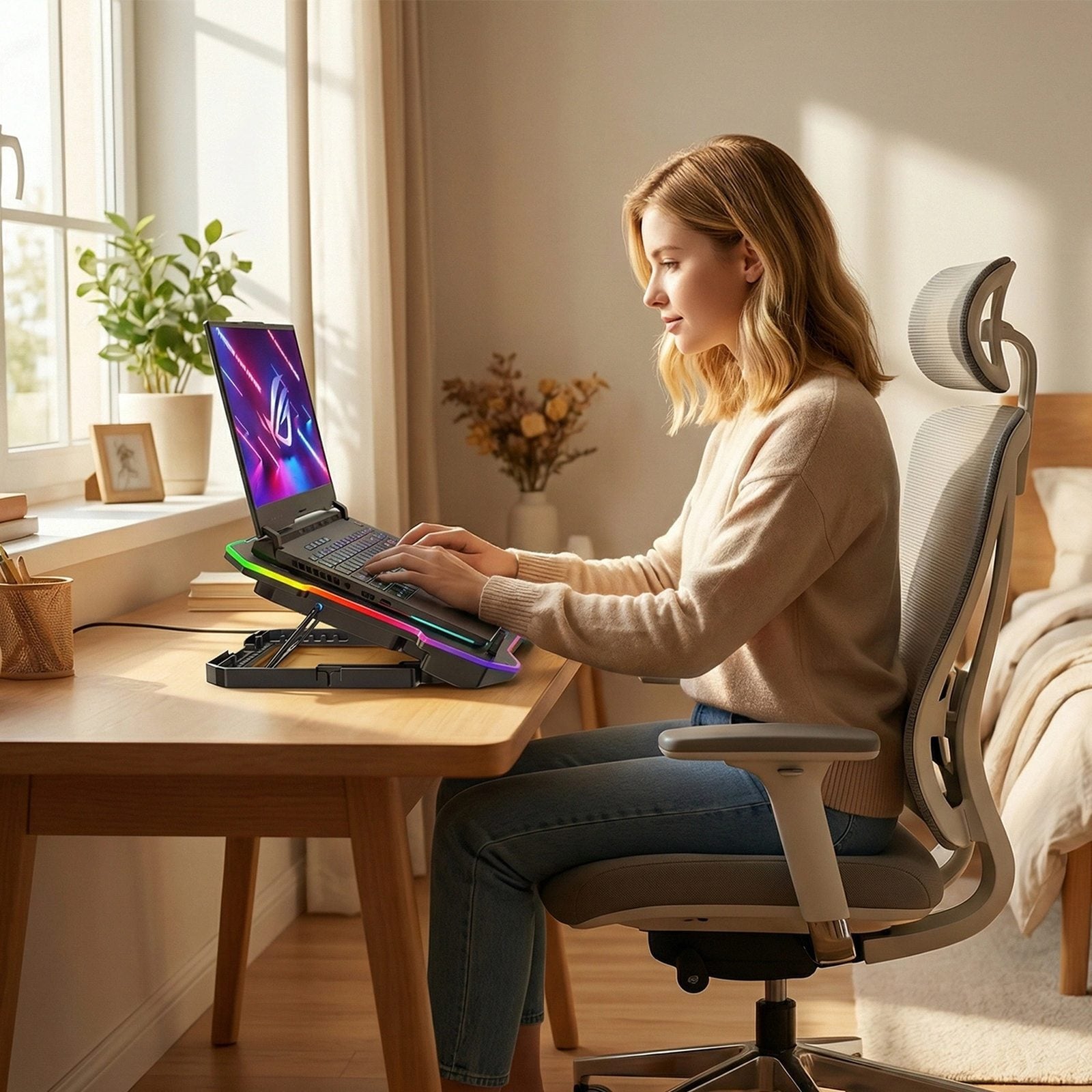 Computer Accessories – Gaming laptop cooling stand with RGB phone - Carlat