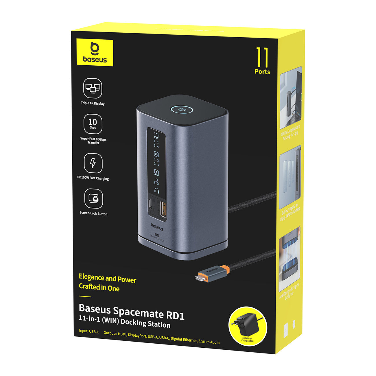 Computer Accessories – HUB Docking station 11in1 USB-C HDMI DP - Carlat