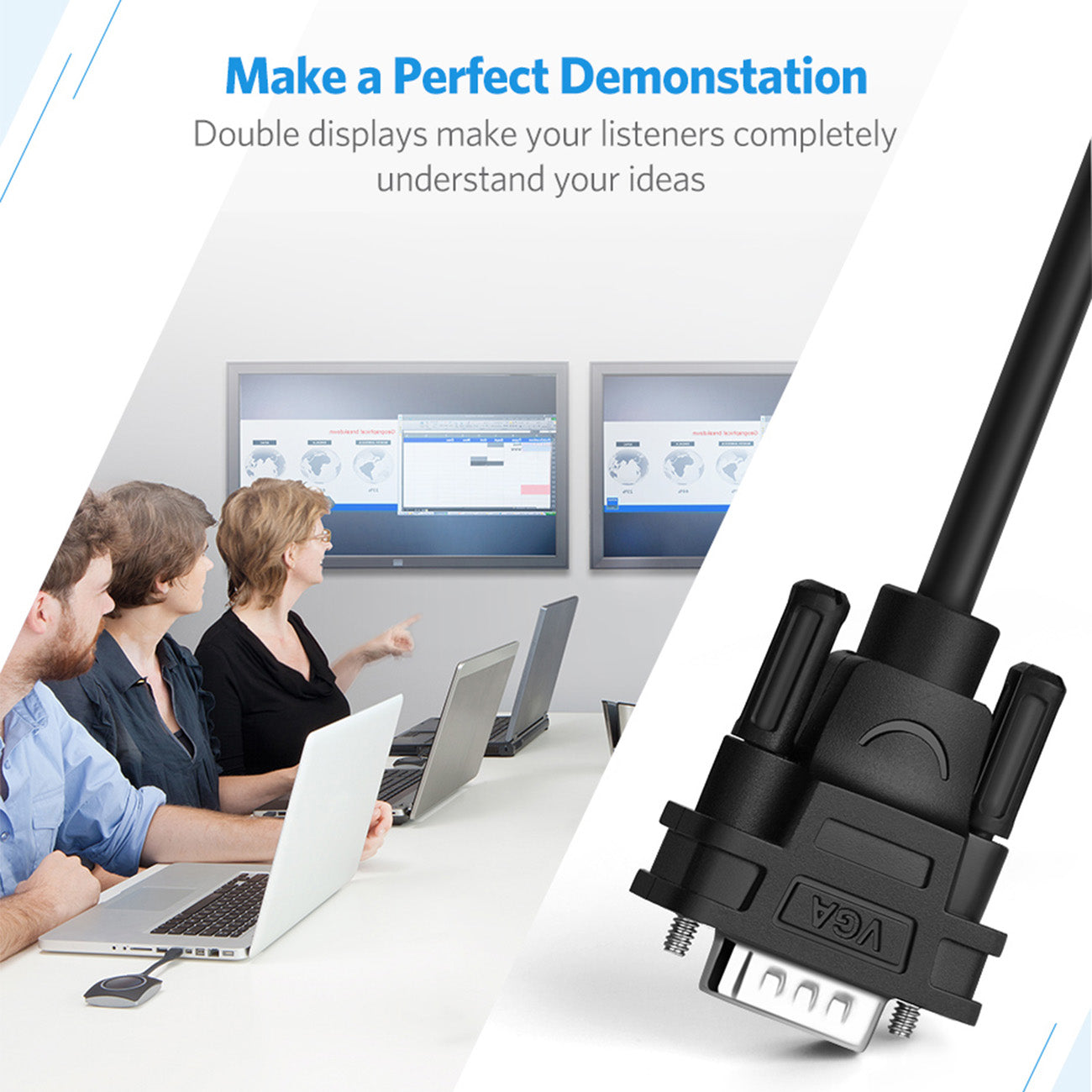 Computer Accessories – Monitor screen splitter Video VGA adapter - Carlat