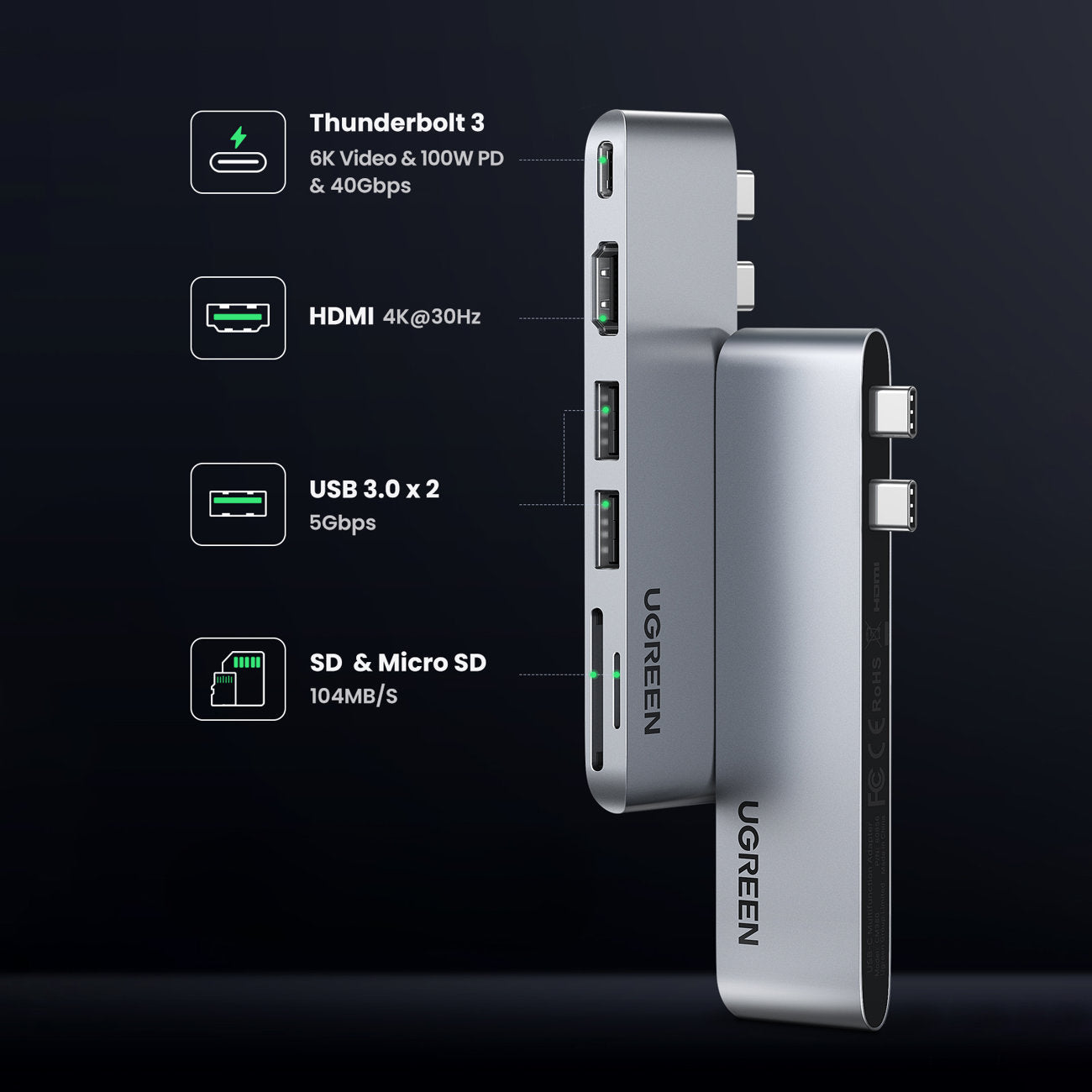 Computer Accessories – Port splitter HUB MacBook Air Pro 2x - Carlat