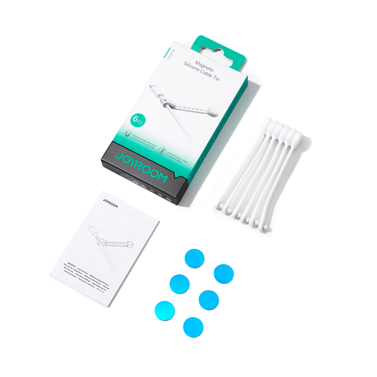 Computer Accessories – Silicone cable tie with magnet, white - Carlat
