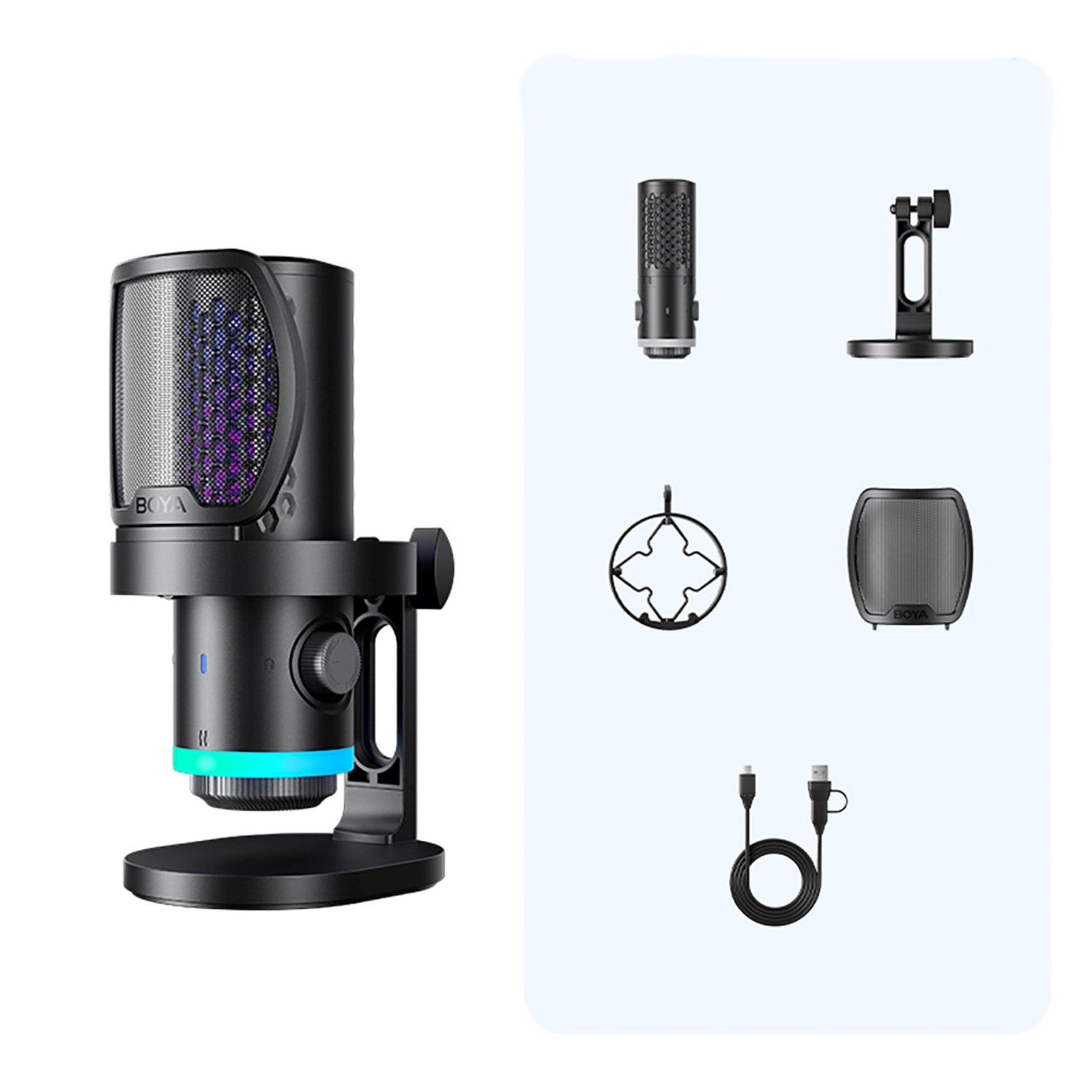Computer Accessories – USB-C RGB ENC wired gaming microphone - Carlat