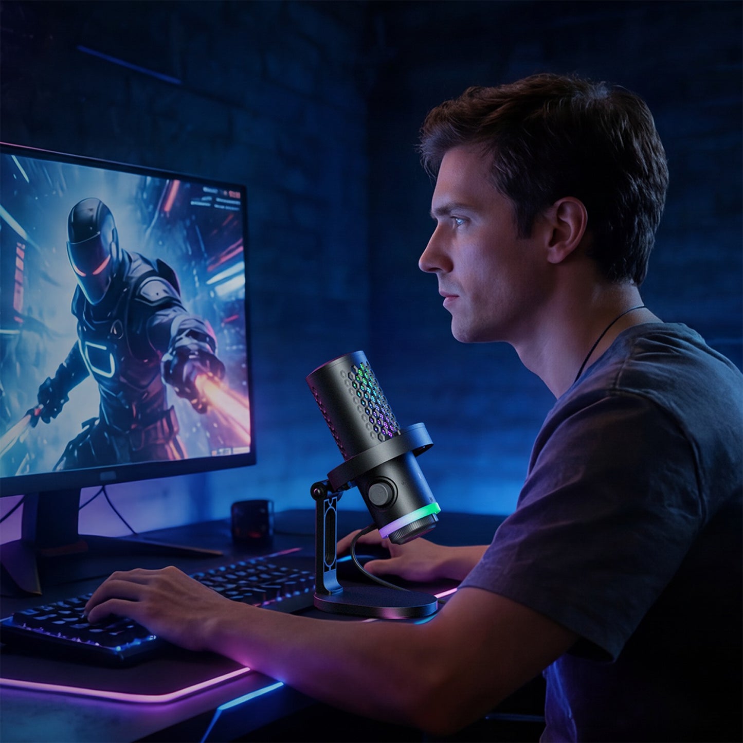 Computer Accessories – USB-C RGB ENC wired gaming microphone - Carlat