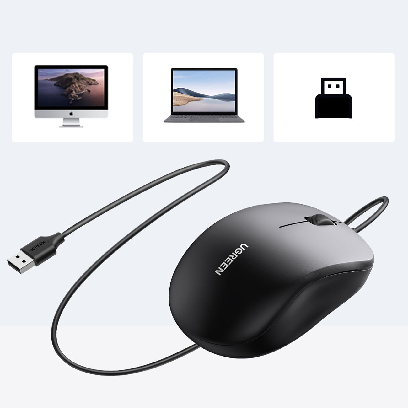 Computer Accessories – Wired optical mouse 1200 DPI - black - Carlat