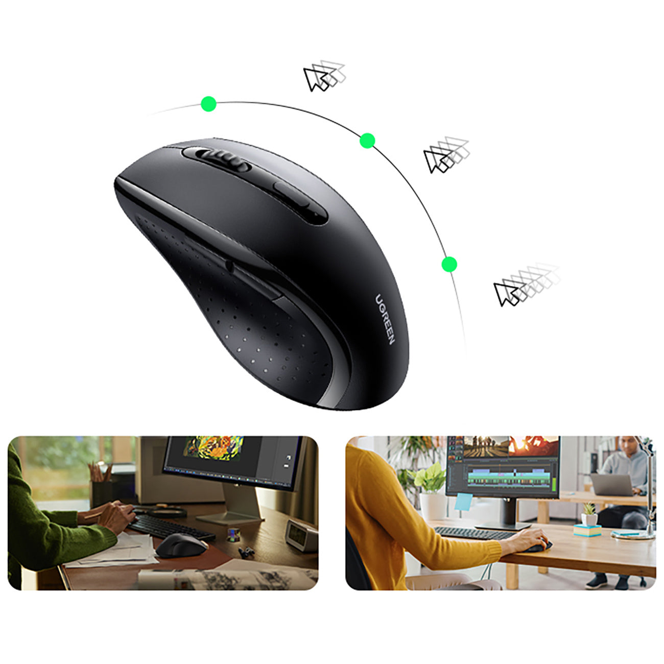 Computer Accessories – Wireless ergonomic optical mouse, 5 buttons, 1600 - Carlat