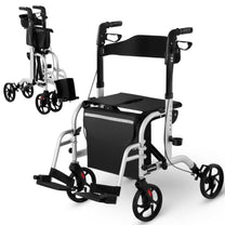 Construction – 2-in-1 rehabilitation walker walker with trolley function, foldable - Carlat