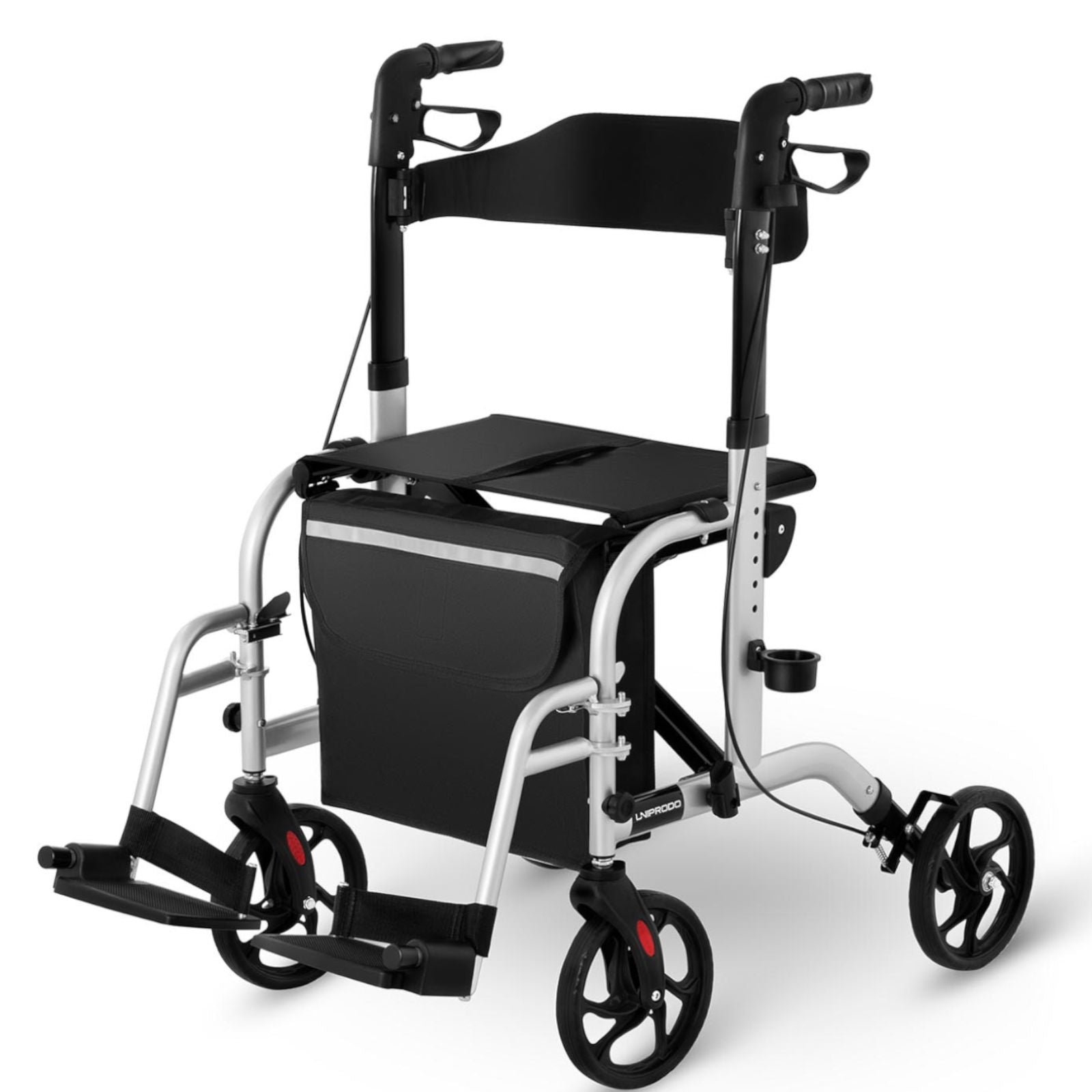 Construction – 2-in-1 rehabilitation walker walker with trolley function, foldable - Carlat