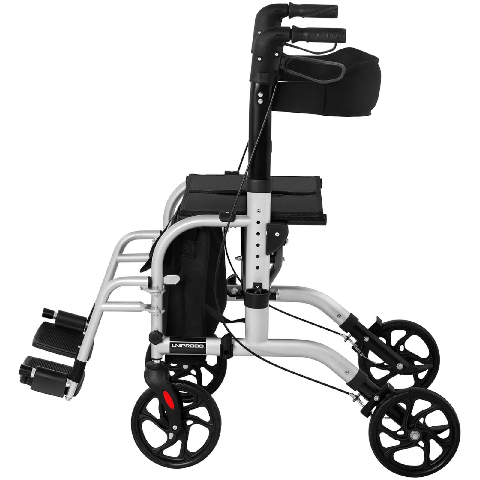 Construction – 2-in-1 rehabilitation walker walker with trolley function, foldable - Carlat