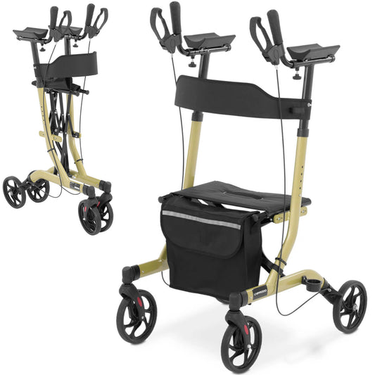 Construction – Four-wheeled foldable walker for seniors with a seat - Carlat