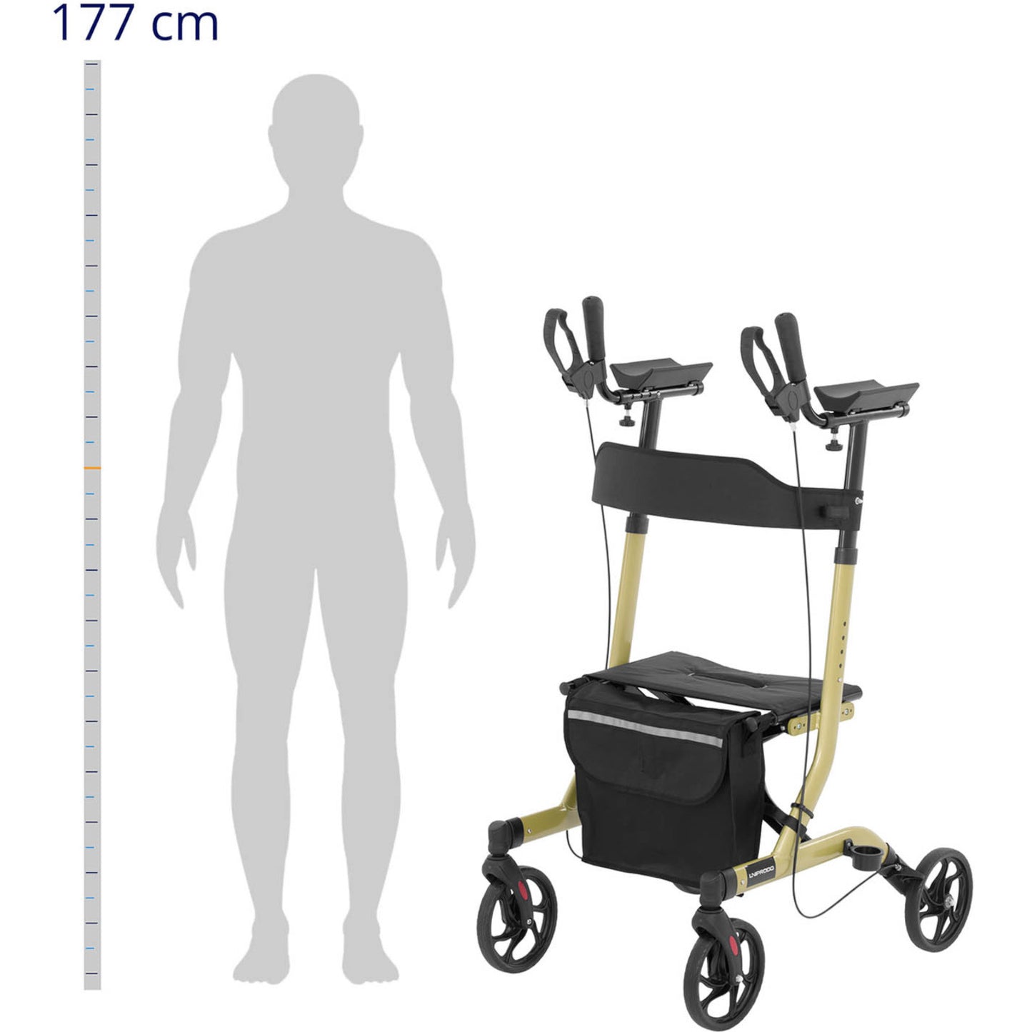 Construction – Four-wheeled foldable walker walker for seniors with a - Carlat