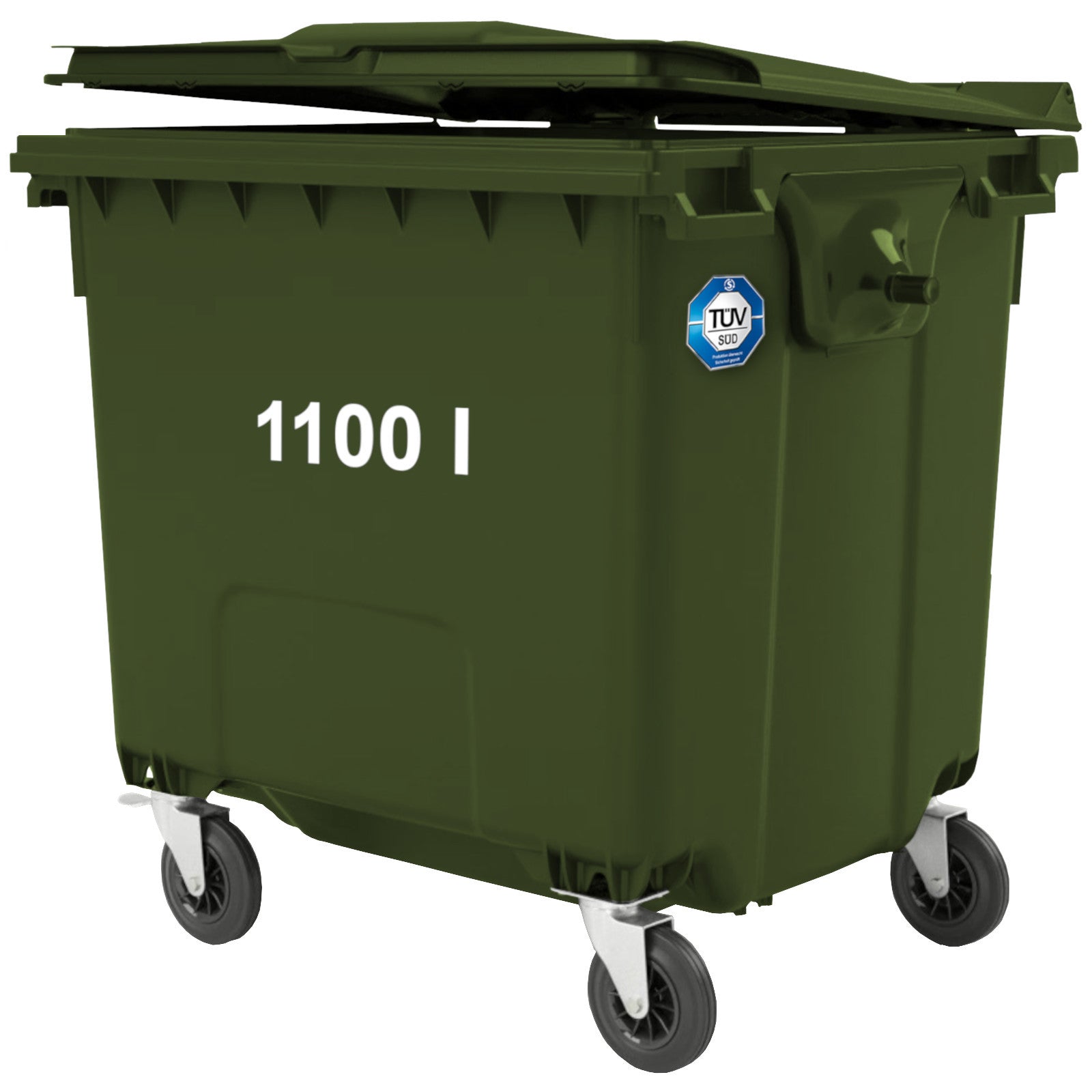 Container for municipal waste PZH EN 840-2 DIN 1100L - green - Carlat
