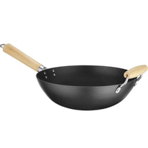 Cookware – Carbon steel wok with wooden handles. 324mm - Carlat