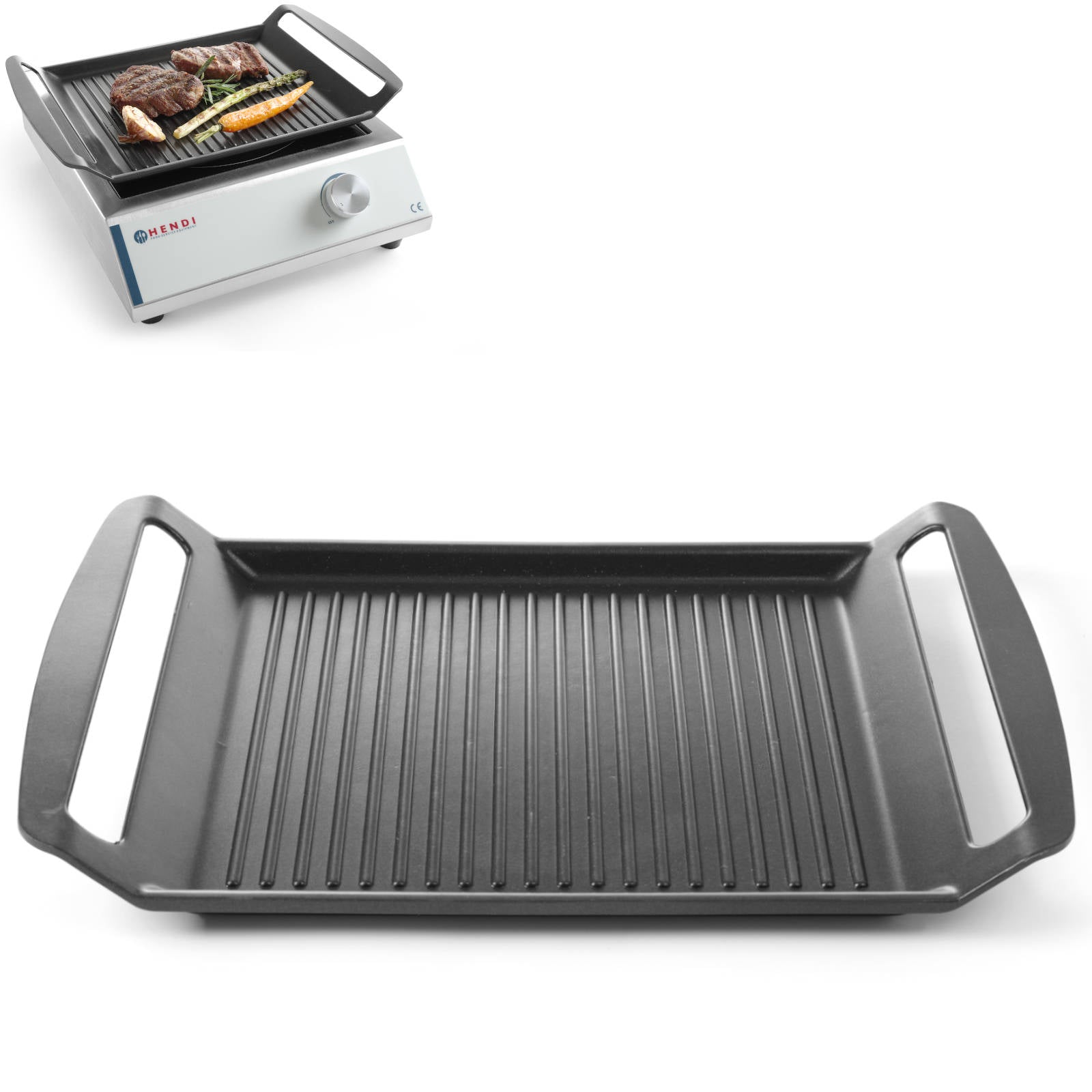 Cookware – Ribbed grill tray plate for TEFLON induction cookers - Carlat