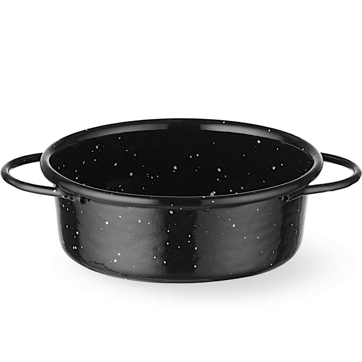 Cookware – Round enameled frying pan with handles. 100x40mm - Carlat