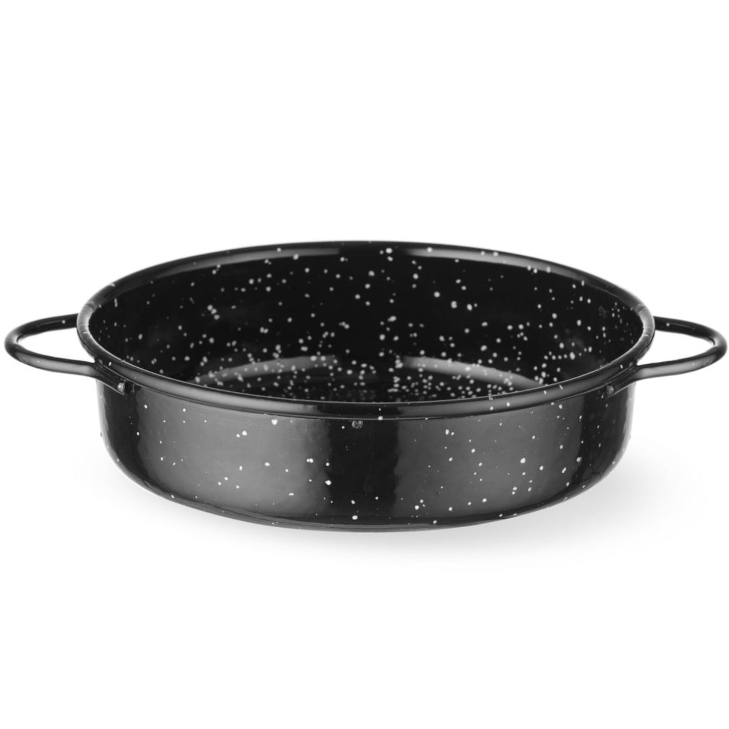 Cookware – Round enameled frying pan with handles. 140x45mm - Carlat