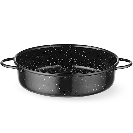 Cookware – Round enameled frying pan with handles. 160x45mm - Carlat