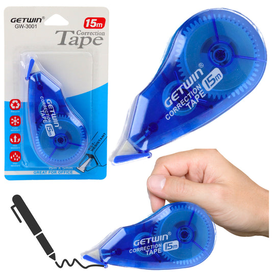 Correction Tape, Mouse, School &amp; Office, 15 m x 5 mm, Blue - Carlat
