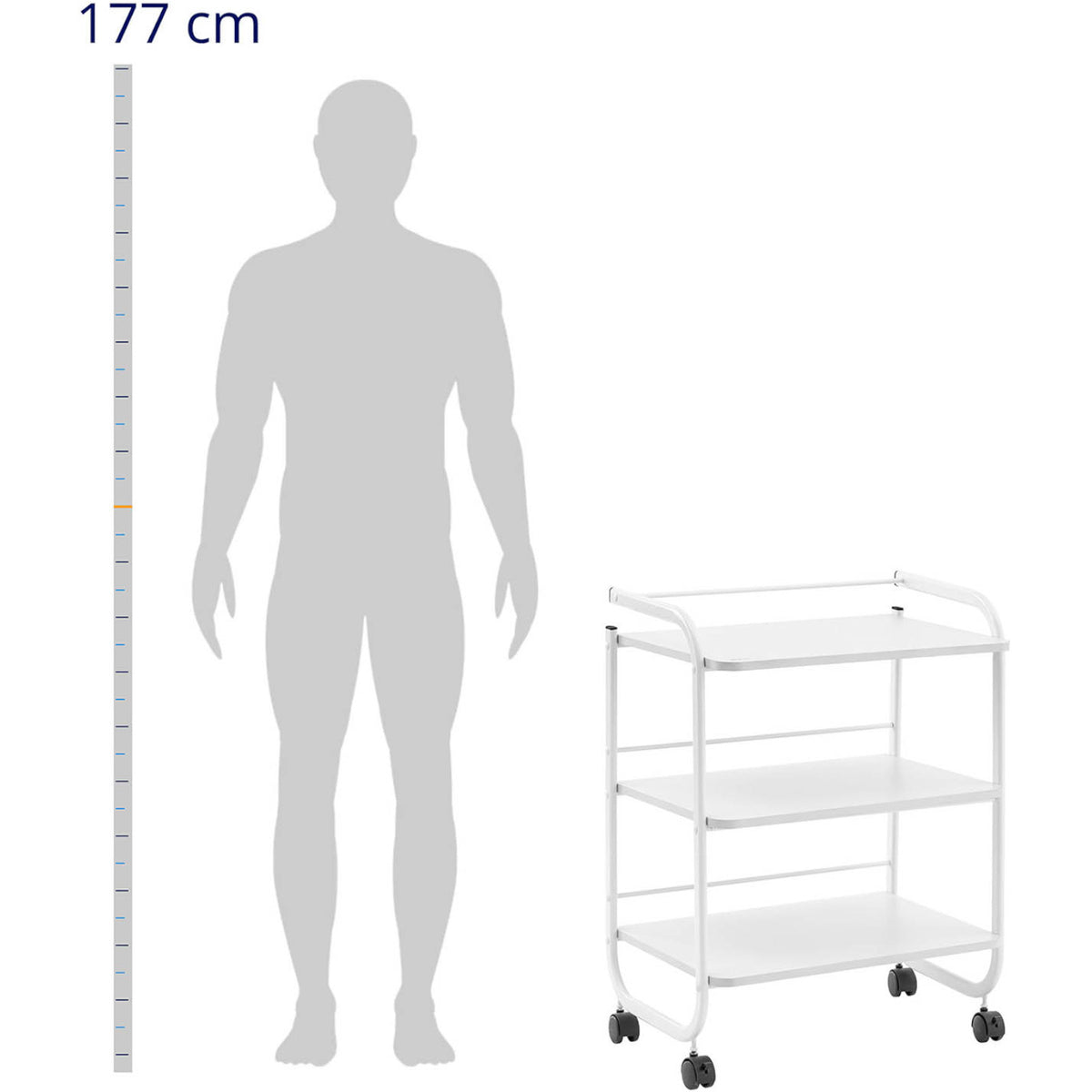 Cosmetic Tools – Beauty assistant trolley with 3 shelves 60 - Carlat