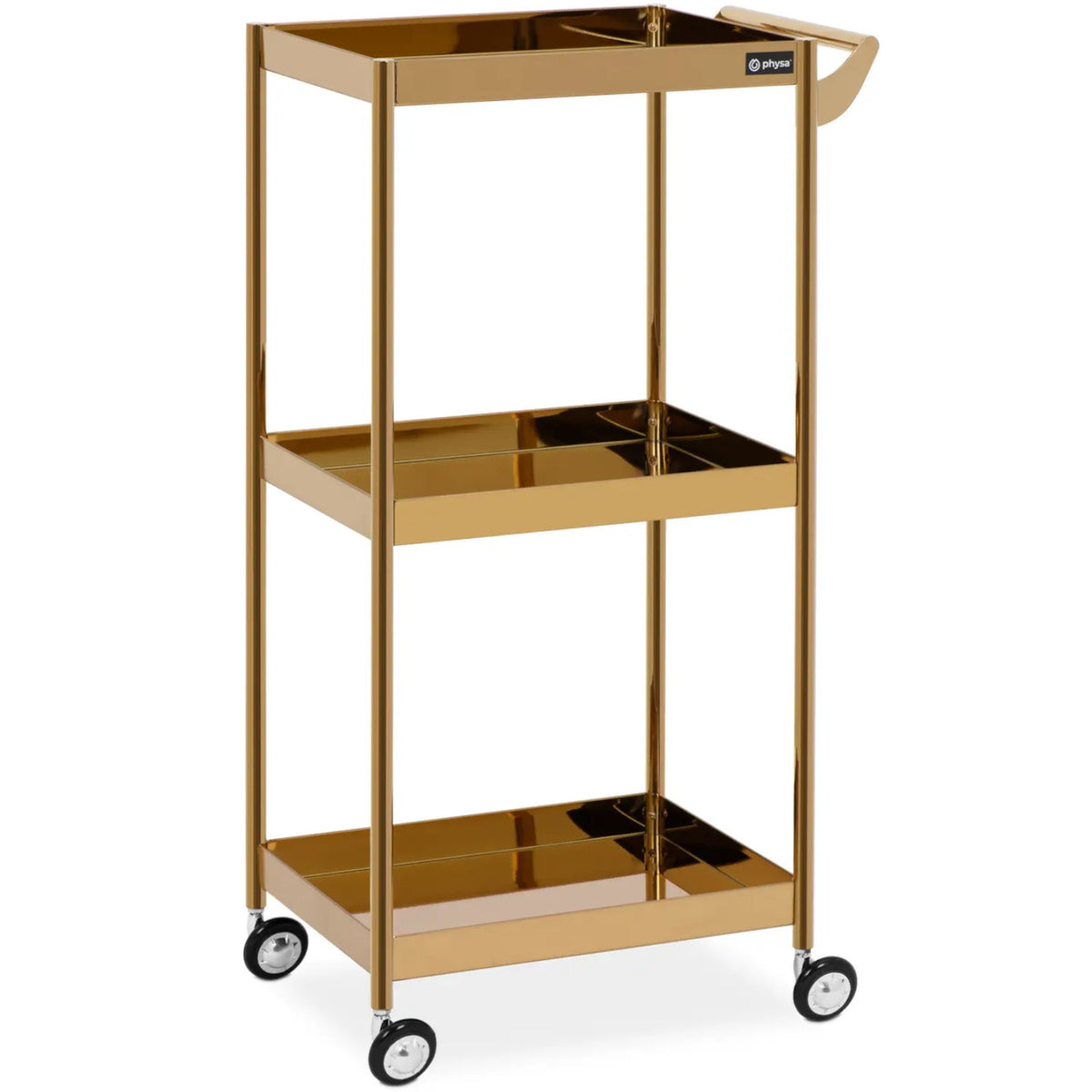 Cosmetic Tools – Hairdressing beauty assistant 3 shelves - gold - Carlat