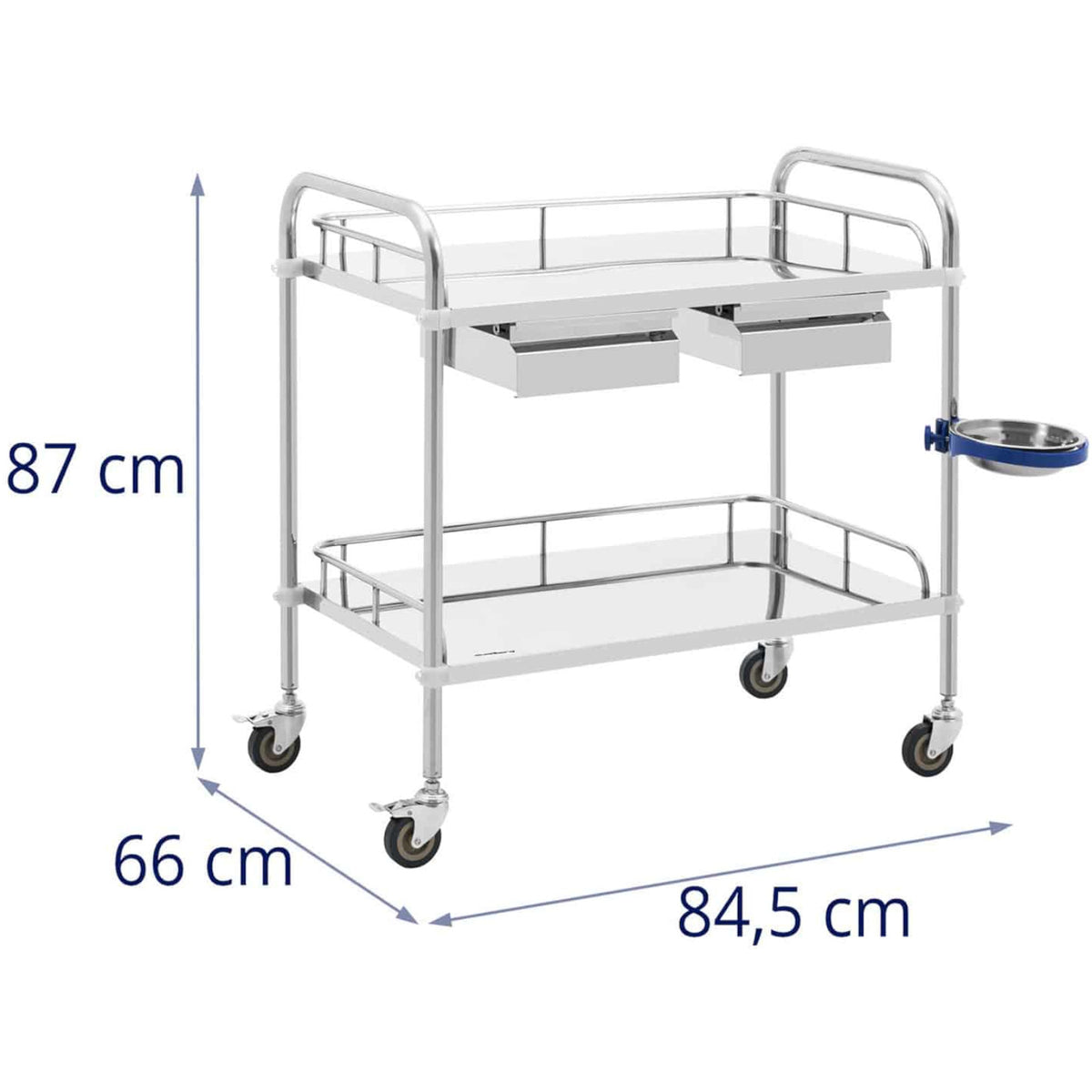 Cosmetic Tools – Laboratory cosmetic treatment trolley made of steel, - Carlat
