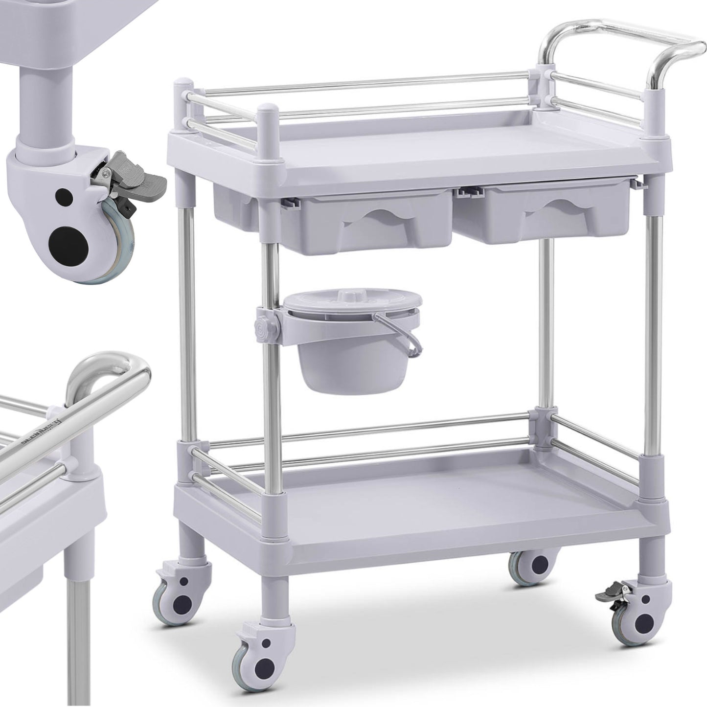 Cosmetic Tools – Medical laboratory trolley, 2 shelves, 2 drawers, - Carlat