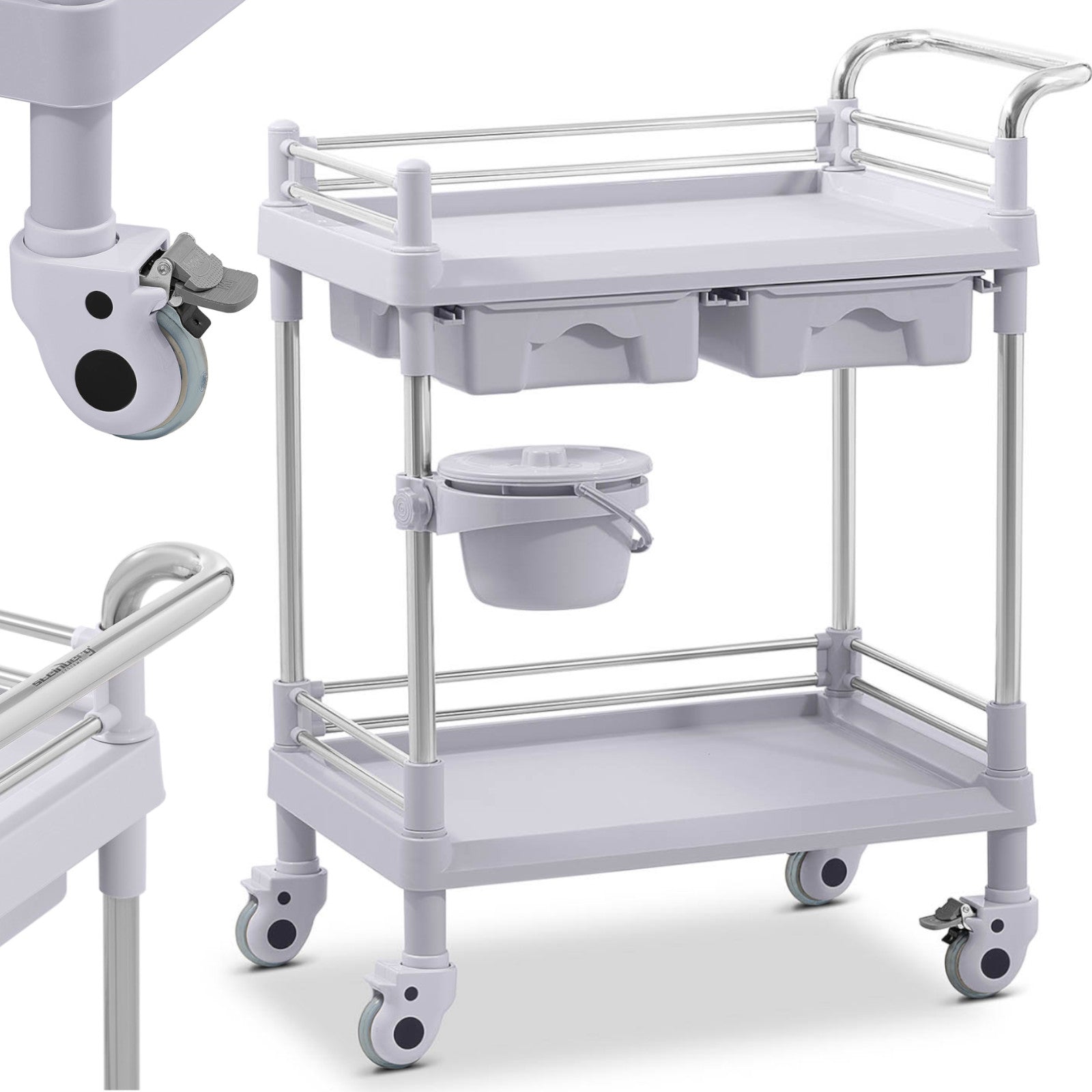 Cosmetic Tools – Medical laboratory trolley, 2 shelves, 2 drawers, - Carlat