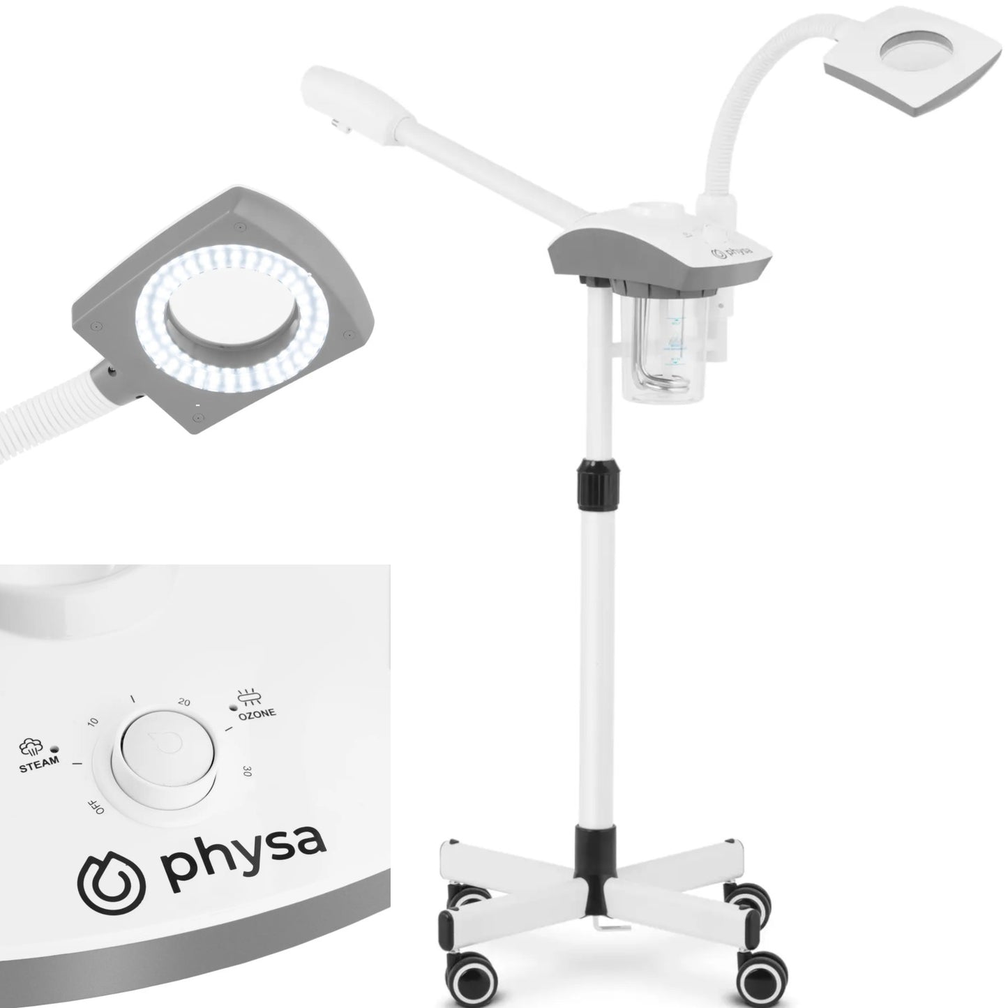 Cosmetic facial steamer with aromatherapy function and 750 W lamp - Carlat