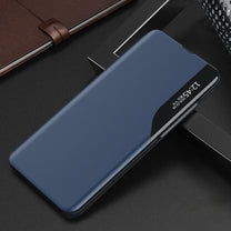 Cover for Samsung S24+ with flap and Eco Leather View Case blue stand - Carlat