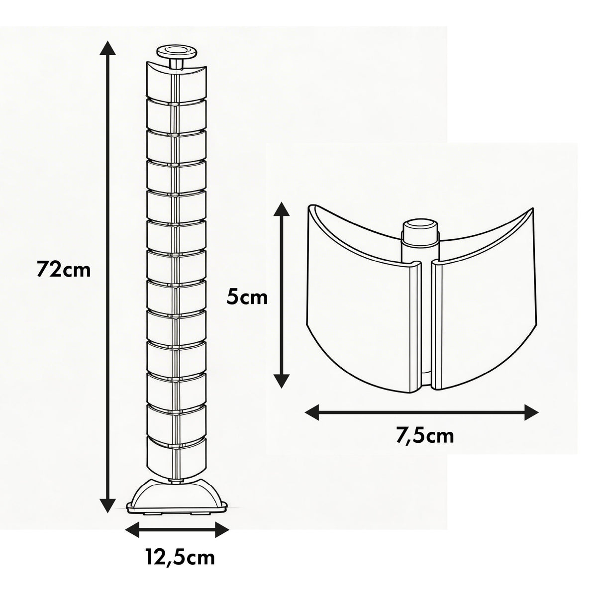 Maclean Covers – Maclean Desk Cable Organizer/Cover, 75 cm, Silver, MC-768 S – image 7