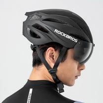 Cycling clothing – Bicycle helmet with a lens, detachable glasses - Carlat