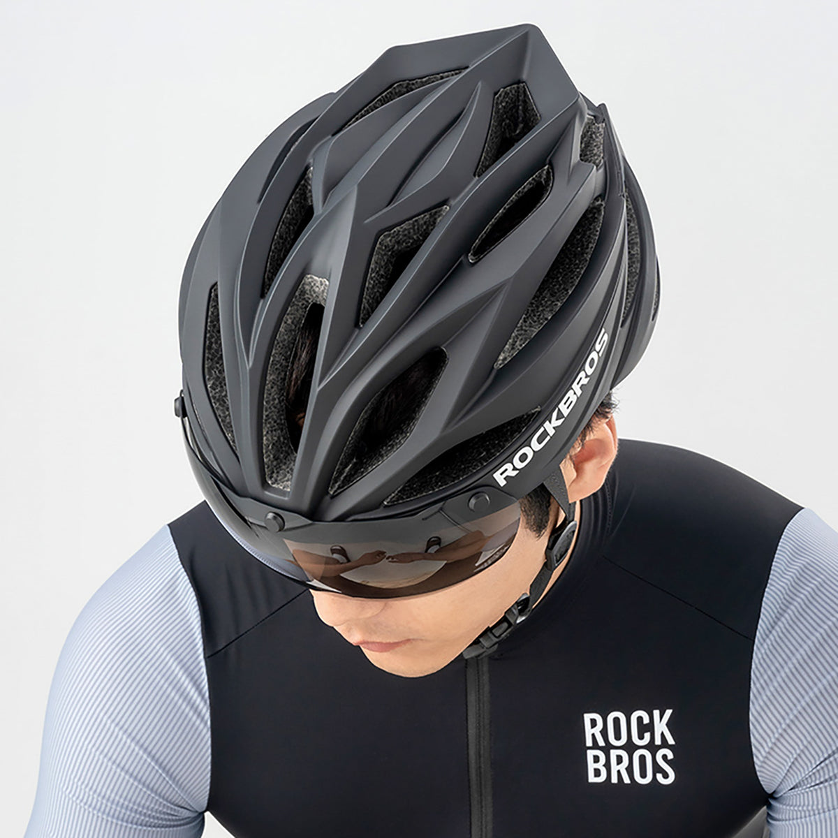Cycling clothing – Bicycle helmet with a lens, detachable glasses - Carlat