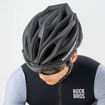 Cycling clothing – Bicycle helmet with a lens, detachable glasses - Carlat