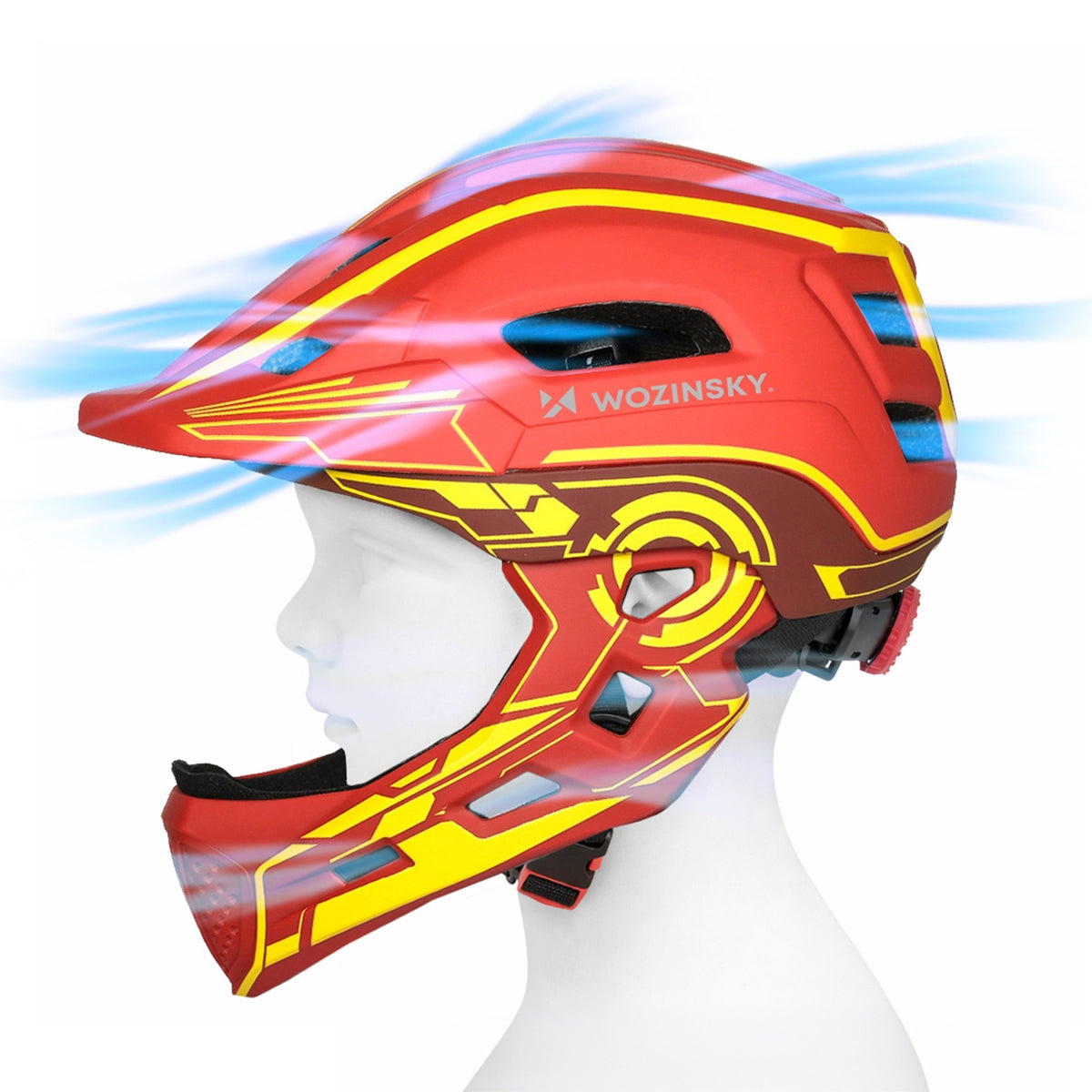 Cycling clothing – Children's full-face bicycle helmet with USB rear - Carlat