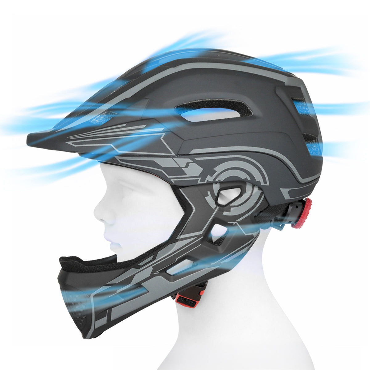 Cycling clothing – Children's fullface bicycle helmet with USB rear - Carlat