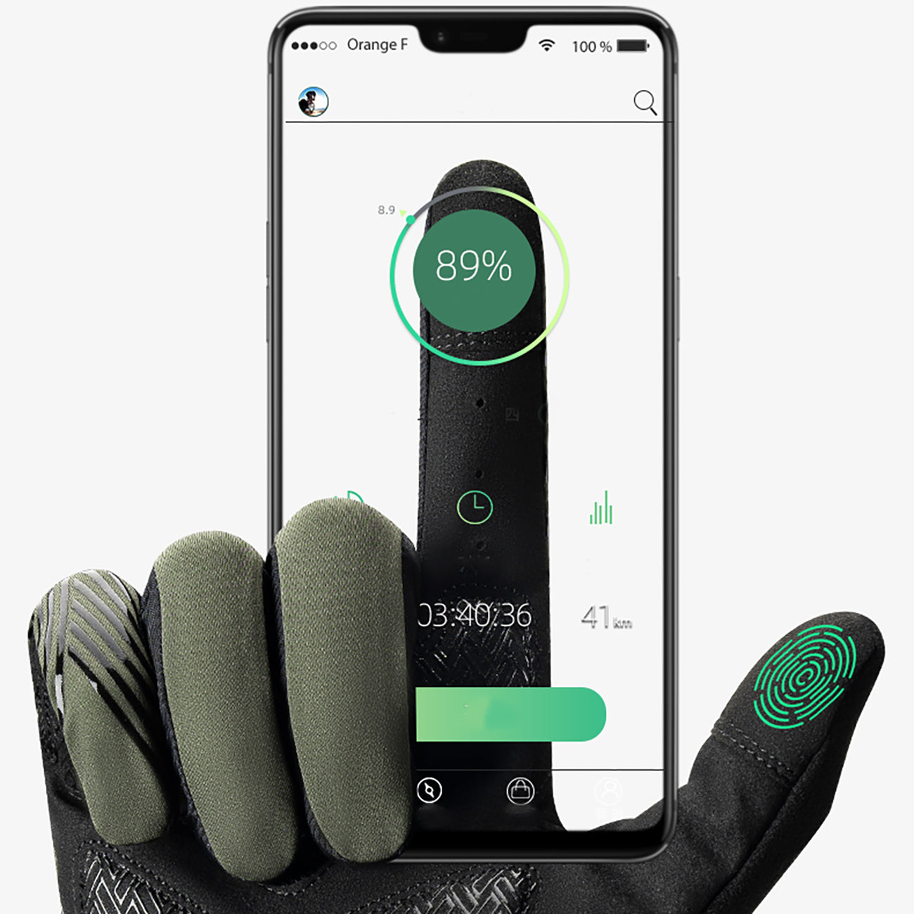 Cycling clothing – Full shock-absorbing cycling gloves, size S - Carlat
