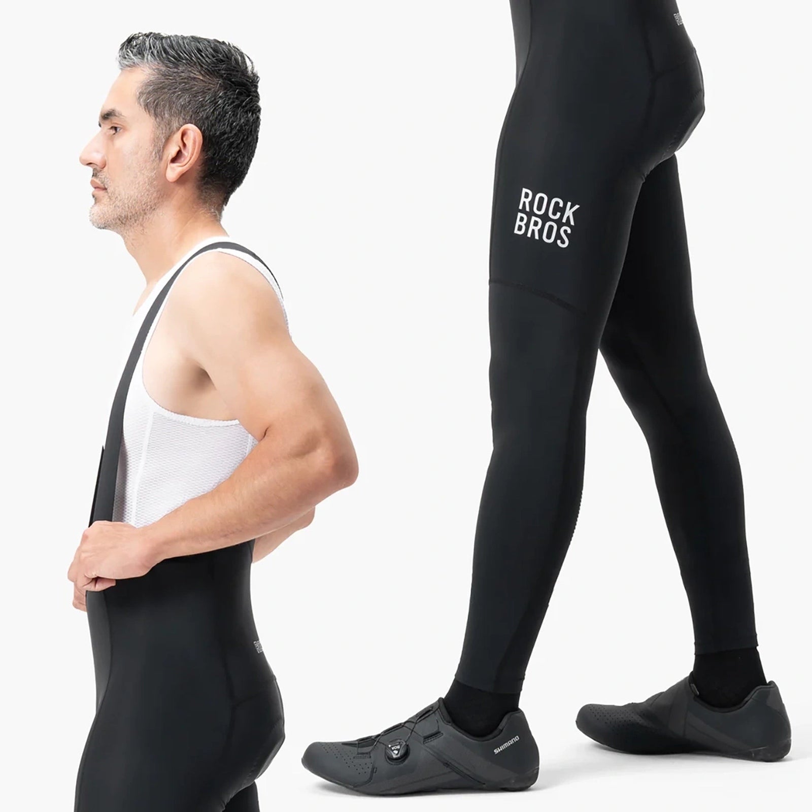 Cycling clothing – Long cycling trousers with suspenders and insert. - Carlat