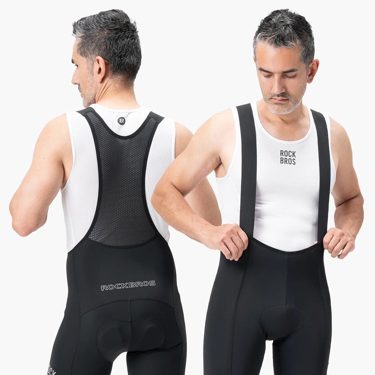 Cycling clothing – Long cycling trousers with suspenders and insert. - Carlat