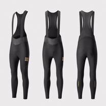 Cycling clothing – Long fleece cycling trousers with suspenders with - Carlat