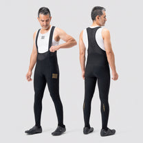 Cycling clothing – Long fleece cycling trousers with suspenders with - Carlat