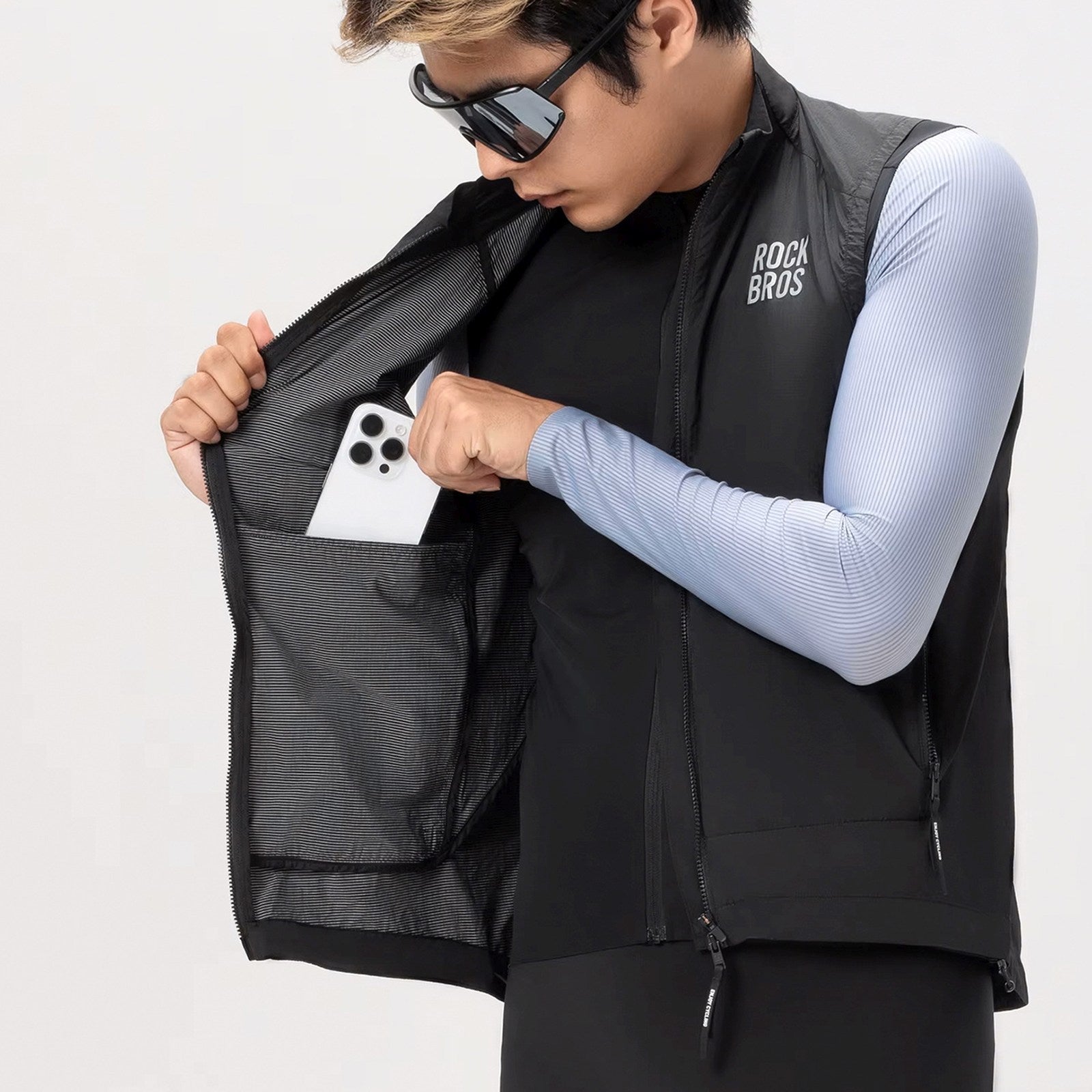 Cycling clothing – Spring/autumn windproof vest, size M - black - Carlat