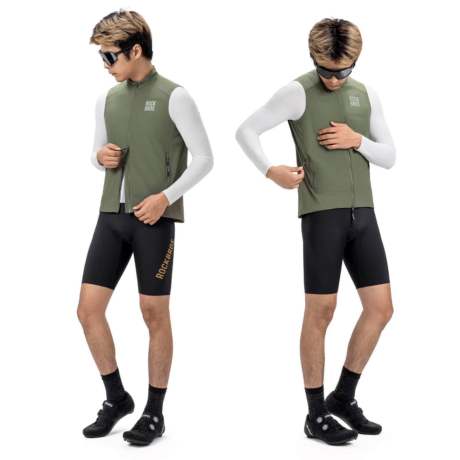 Cycling clothing – Spring/autumn windproof vest, size M - green - Carlat