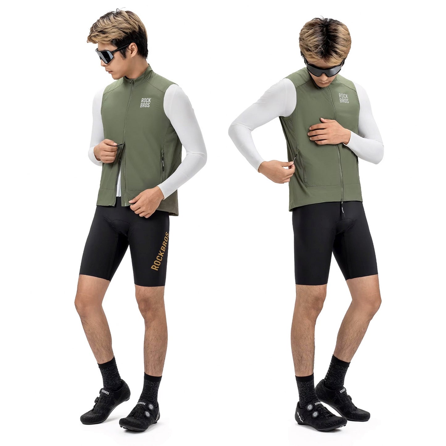 Cycling clothing – Spring/autumn windproof vest, size M - green - Carlat