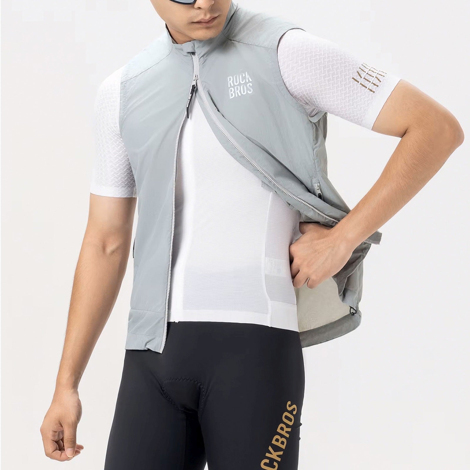 Cycling clothing – Spring/autumn windproof vest, size XL - white - Carlat