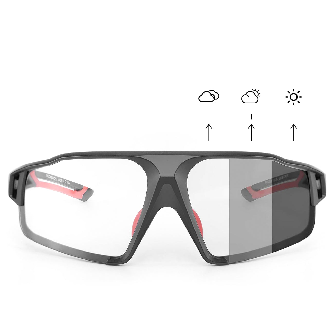 Cycling clothing – UV400 photochromic cycling glasses with case SP216BK - Carlat