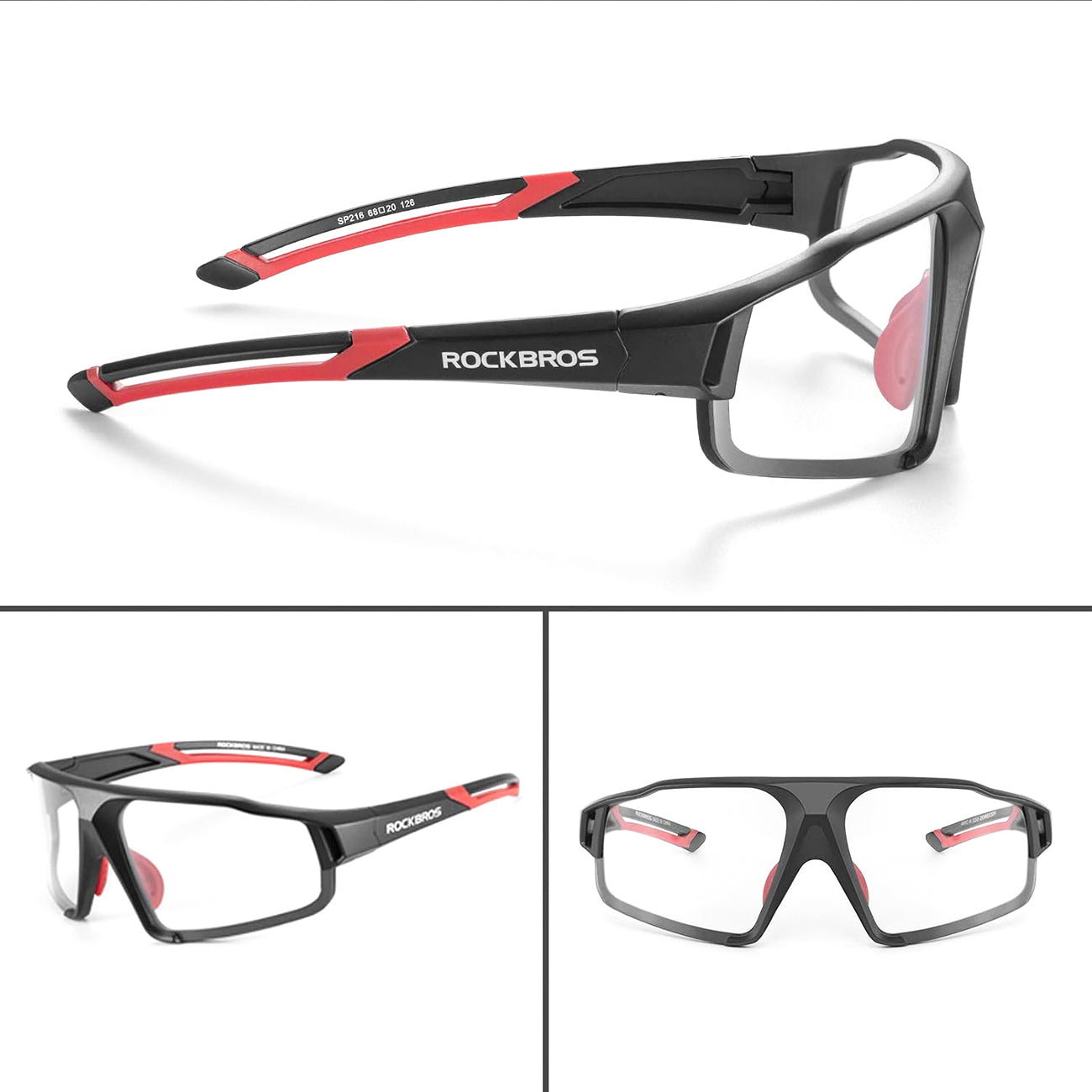 Cycling clothing – UV400 photochromic cycling glasses with case SP216BK - Carlat