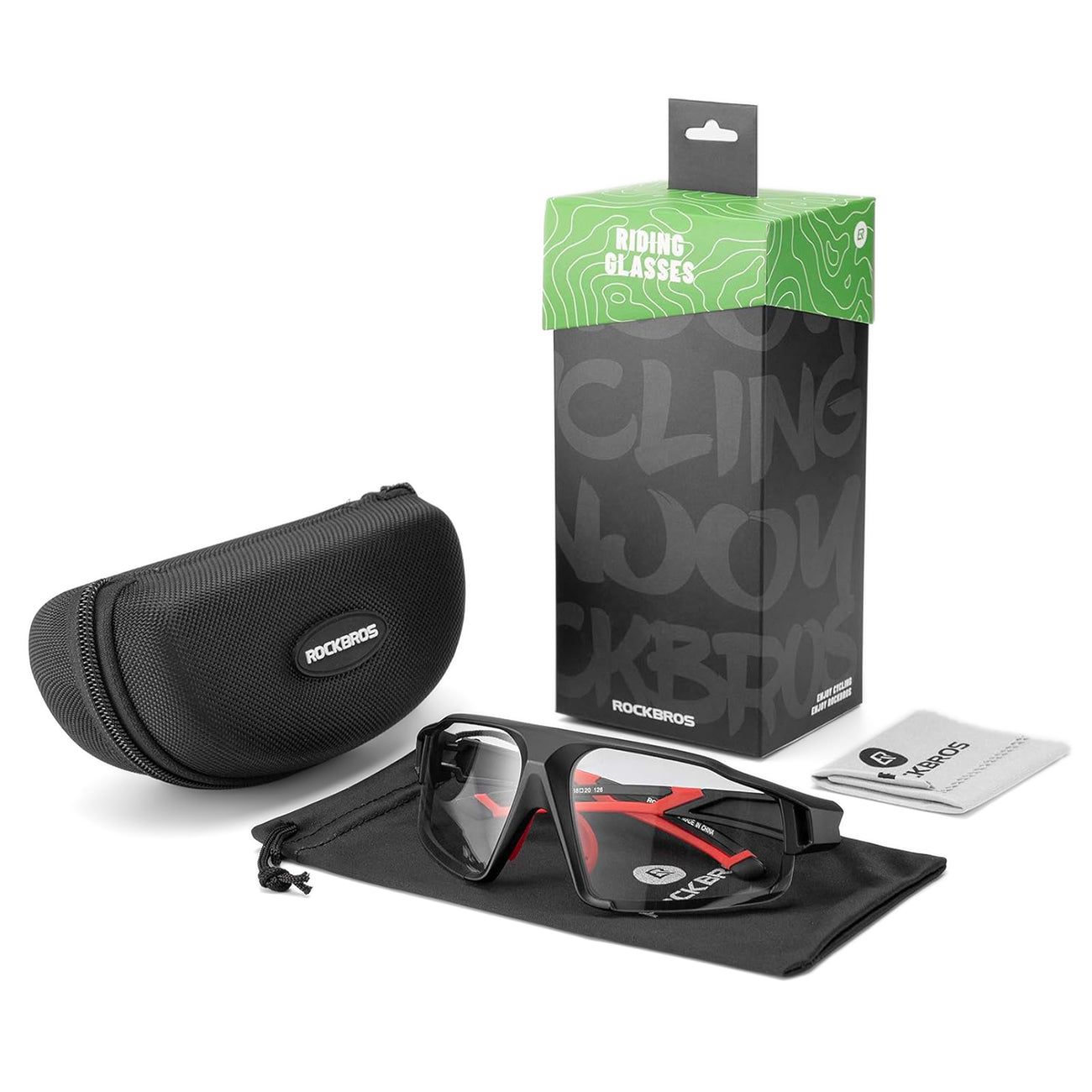 Cycling clothing – UV400 photochromic cycling glasses with case SP216BK - Carlat