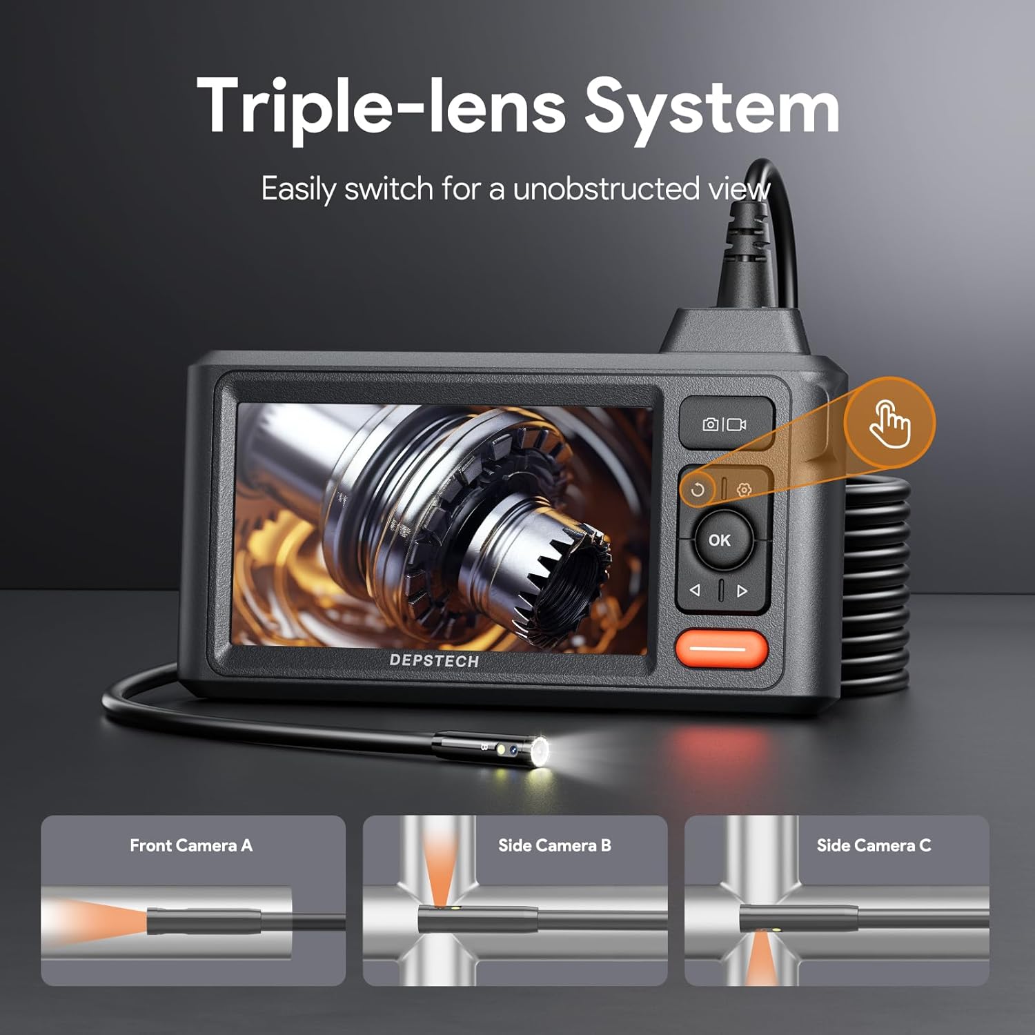 DEPSTECH DS620 Triple Lens Endoscope with Light - Carlat