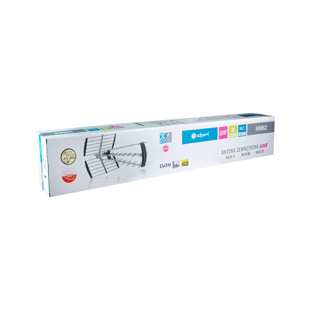 DPM HN62NWZ DVB-T / DVB-T2 Directional Antenna with LTE Filter, 38 Elements, with Amplifier - Carlat