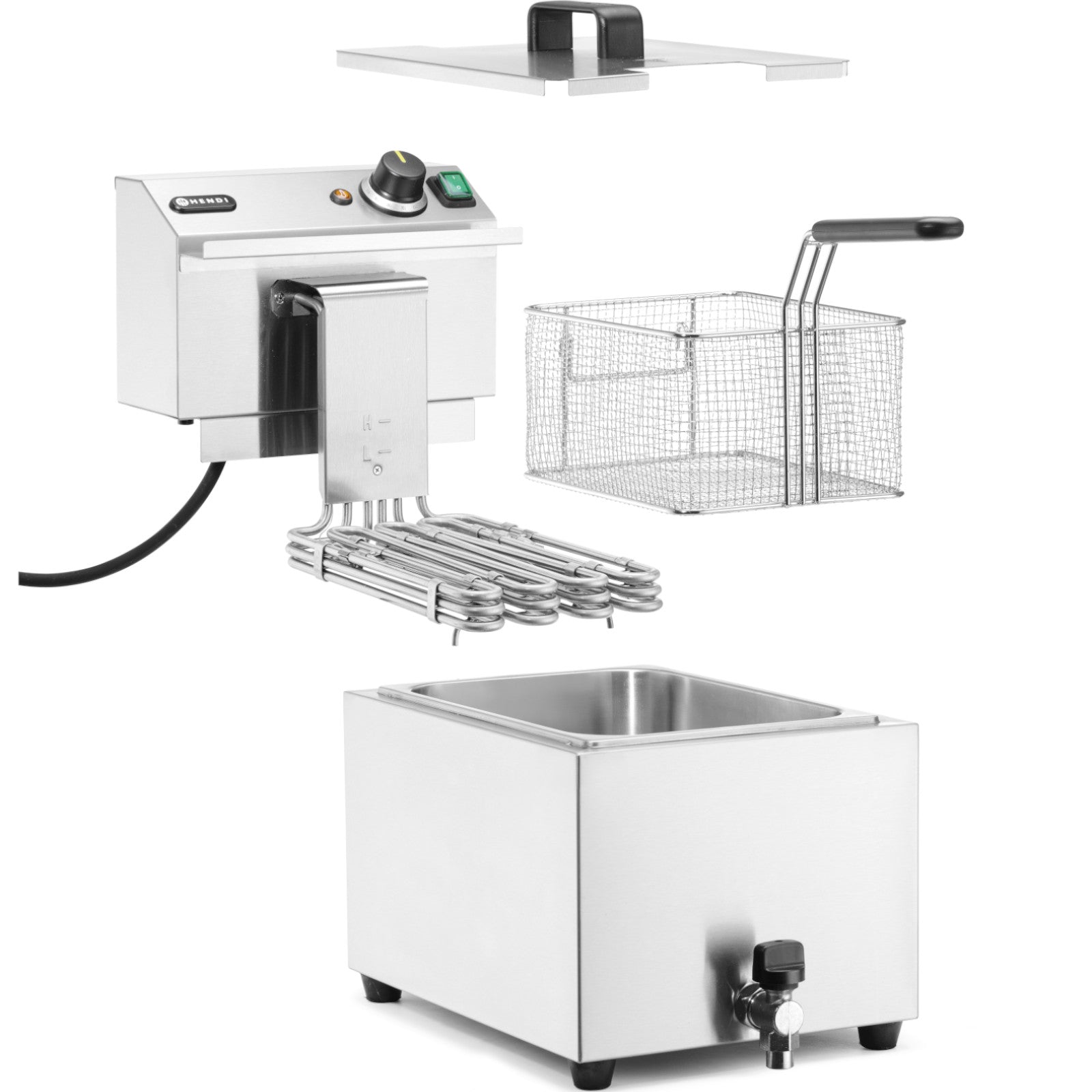 Deep Fryers – Adjustable electric fryer with drain tap 400 - Carlat